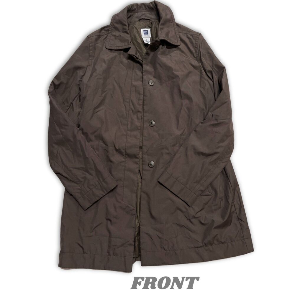 Women's Gap Brown Long Windbreaker with Lining, size medium